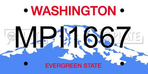 MPI1667 Washington License Plate