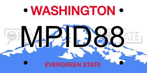 MPID88 Washington License Plate