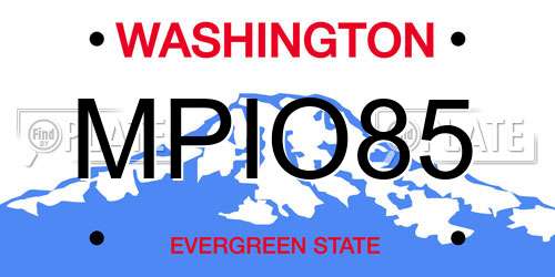 MPIO85 Washington License Plate