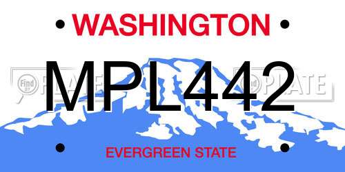 MPL442 Washington License Plate