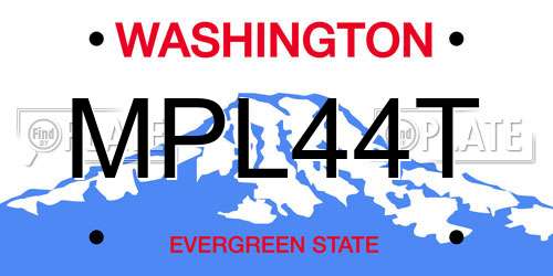 MPL44T Washington License Plate