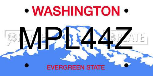 MPL44Z Washington License Plate