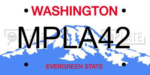 MPLA42 Washington License Plate