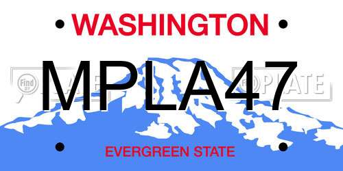 MPLA47 Washington License Plate