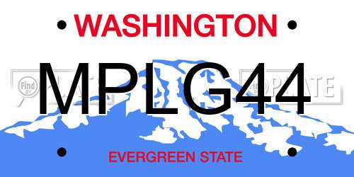 MPLG44 Washington License Plate