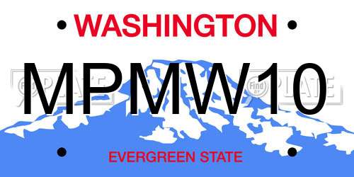 MPMW10 Washington License Plate