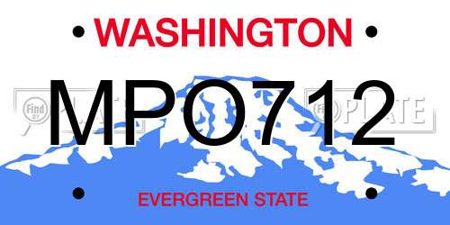 MPO712 Washington License Plate