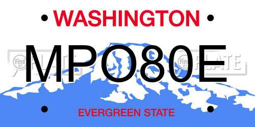 MPO80E Washington License Plate