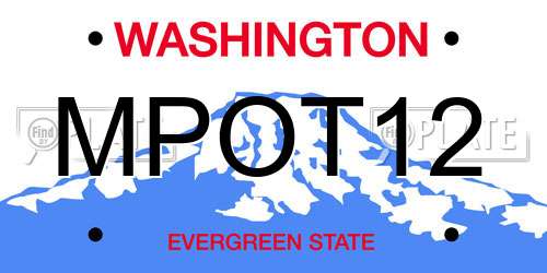 MPOT12 Washington License Plate