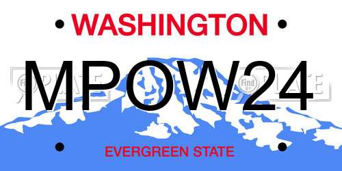 MPOW24 Washington License Plate