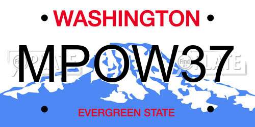 MPOW37 Washington License Plate