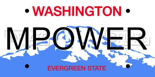 MPOWER Washington License Plate