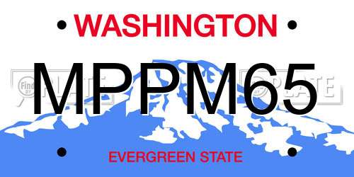 MPPM65 Washington License Plate