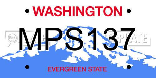 MPS137 Washington License Plate