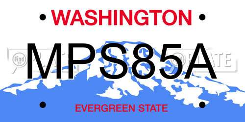 MPS85A Washington License Plate