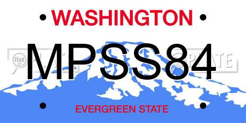 MPSS84 Washington License Plate