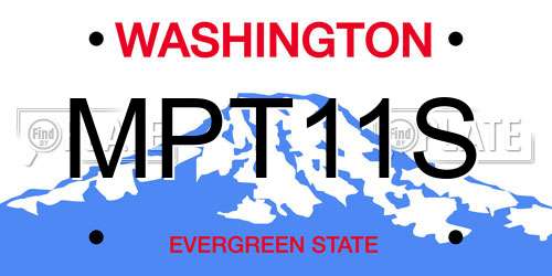 MPT11S Washington License Plate