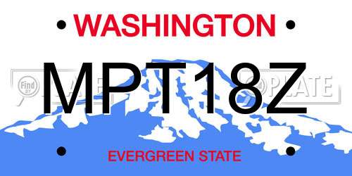 MPT18Z Washington License Plate