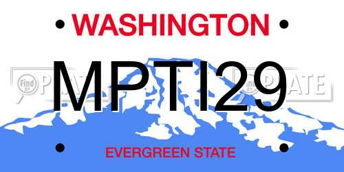 MPTI29 Washington License Plate