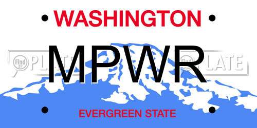 MPWR Washington License Plate