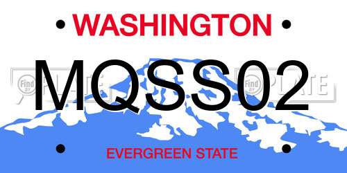MQSS02 Washington License Plate