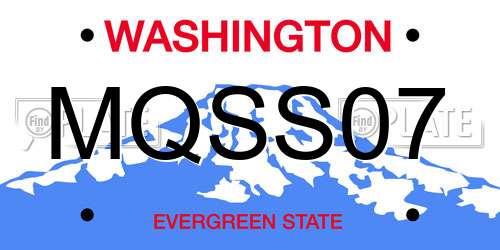 MQSS07 Washington License Plate