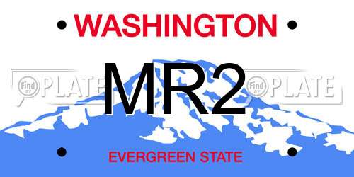 MR2 Washington License Plate