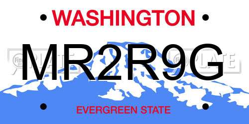 MR2R9G Washington License Plate