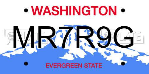 MR7R9G Washington License Plate