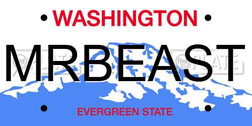 MRBEAST Washington License Plate