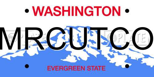 MRCUTCO Washington License Plate