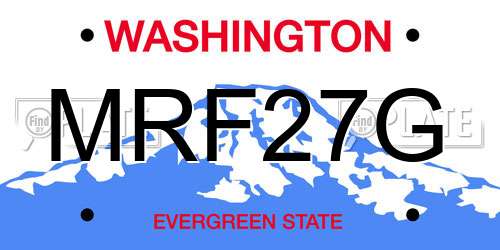 MRF27G Washington License Plate