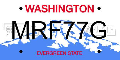 MRF77G Washington License Plate