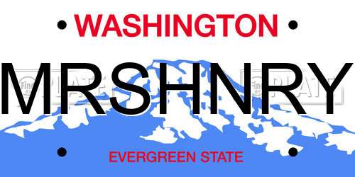 MRSHNRY Washington License Plate