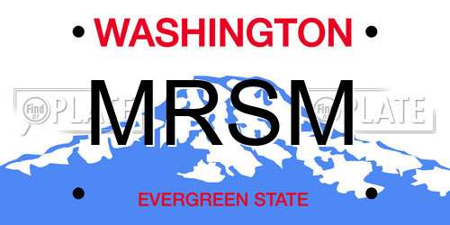 MRSM Washington License Plate