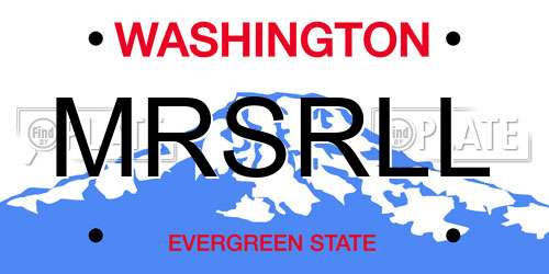 MRSRLL Washington License Plate