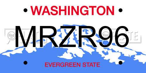 MRZR96 Washington License Plate
