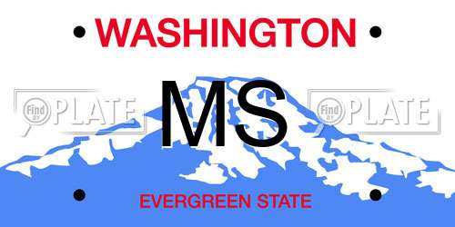 MS Washington License Plate