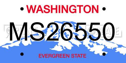 MS26550 Washington License Plate