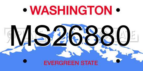 MS26880 Washington License Plate