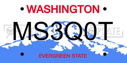 MS3Q0T Washington License Plate