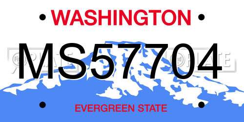 MS57704 Washington License Plate