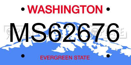 MS62676 Washington License Plate