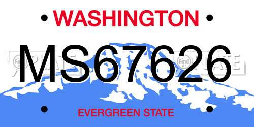 MS67626 Washington License Plate