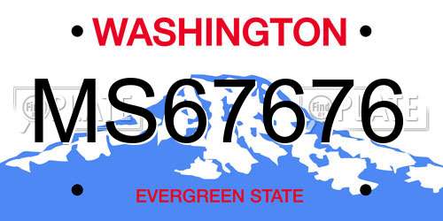 MS67676 Washington License Plate