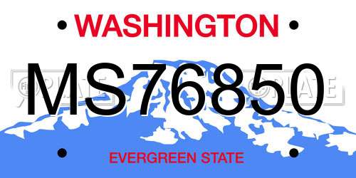MS76850 Washington License Plate