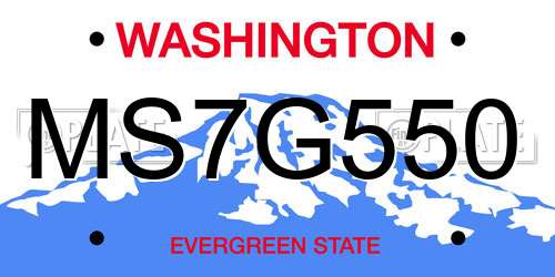 MS7G550 Washington License Plate