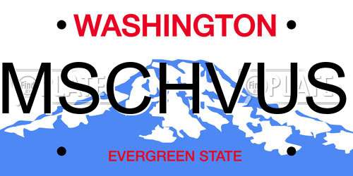 MSCHVUS Washington License Plate