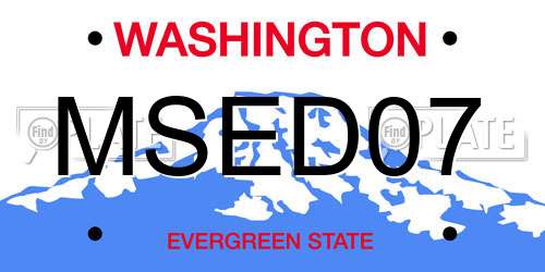 MSED07 Washington License Plate