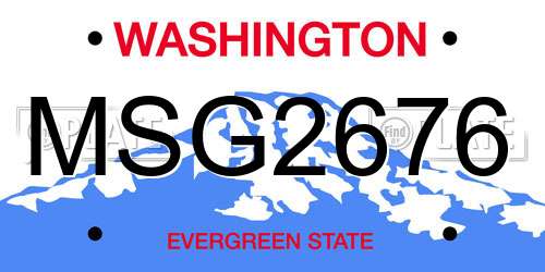 MSG2676 Washington License Plate